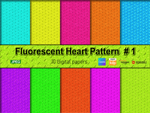 Download Fluorescent Heart Pattern Background #1 - Fluorescent Collection
