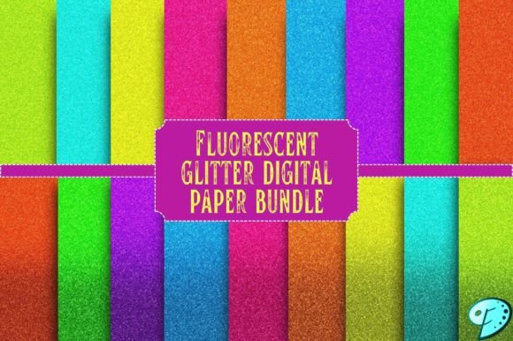 Download Fluorescent Glitter Digital Paper Bundle - Fluorescent Collection