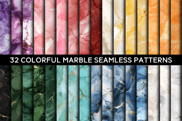 Download 32 Colorful Marble Seamless Patterns - Colorful Collection