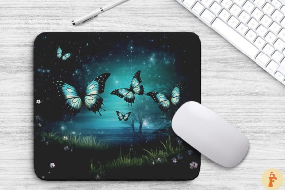 Download Fluorescent Butterflies at Moon Night - Fluorescent Collection