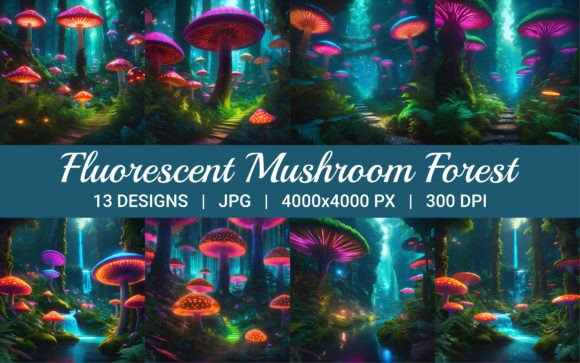 Download Hidden Fluorescent Mushroom Forest - Fluorescent Collection