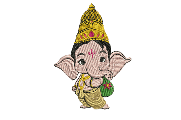 Download Lord Ganesha Standing and Carrying Wealth - Wealth Collection