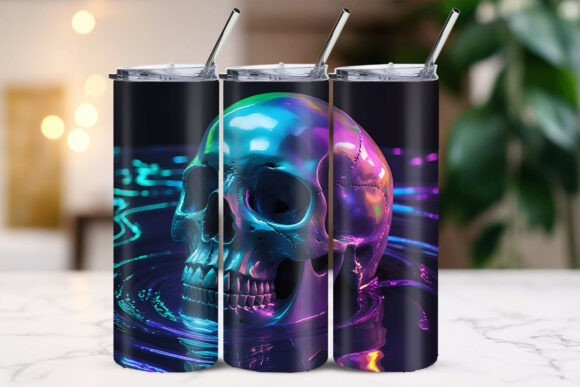 Download Iridescent Skull Fluorescent Paint Tumbler - Fluorescent Collection