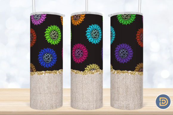 Download Colorful Sunflower Leopard Tumbler Wrap - Colorful Collection