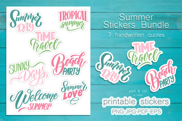 Download Summer Stickers for Printing. GoodNotes - Printing Collection