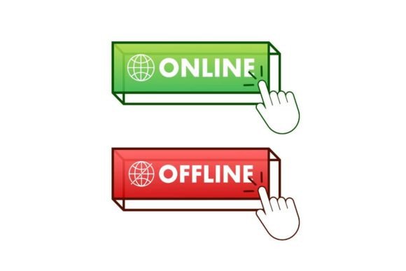 Download Online and Offline Switch, Button. Live - Offline Collection