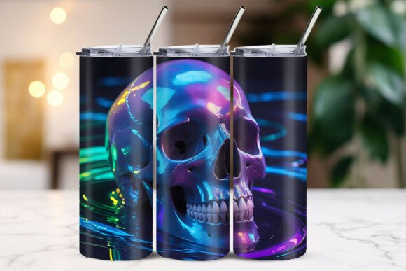Download Iridescent Skull Fluorescent Paint Tumbler - Fluorescent Collection