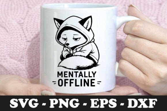 Download Mentally Offline | Hooded Fox SVG Mug - Offline Collection