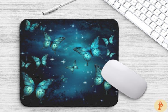 Download Fluorescent Butterflies at Moon Night - Fluorescent Collection